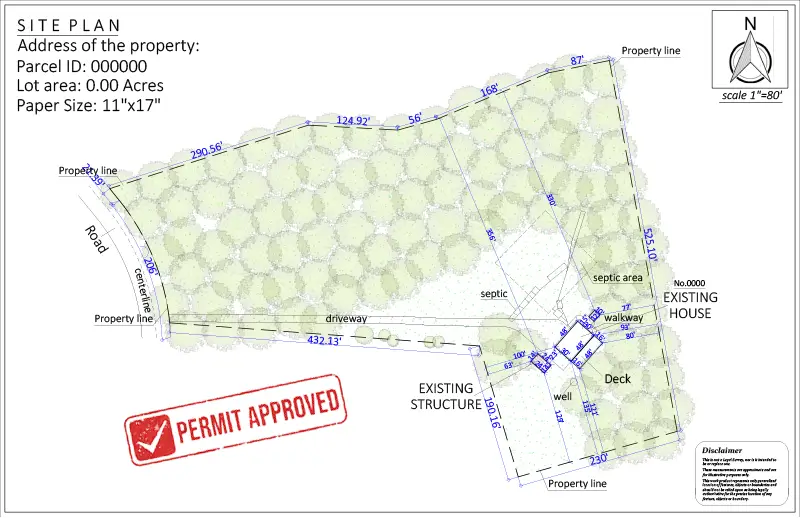 Site Plan for a Septic and Well Permit