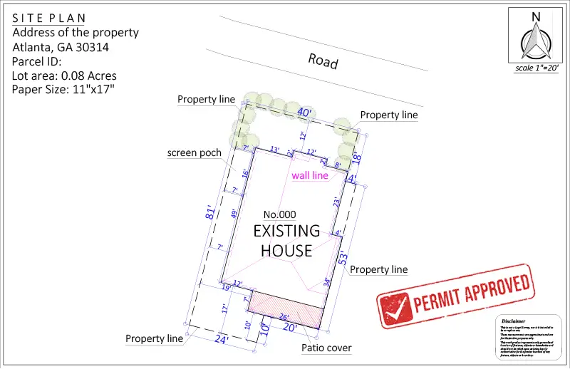 Site plan for Demolition Permit