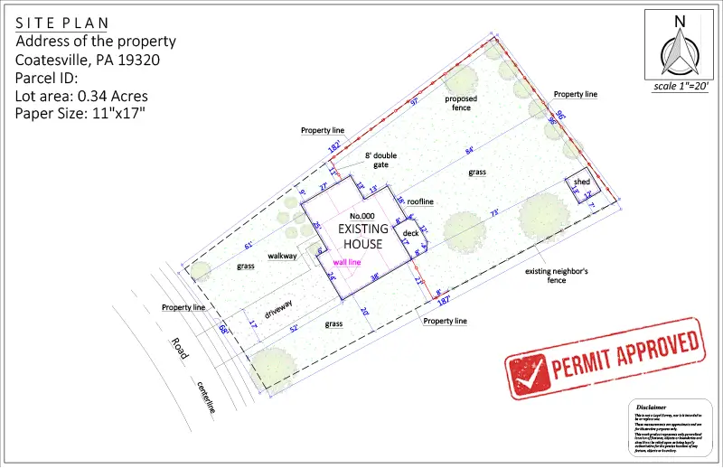 Site plan for Fence Permit