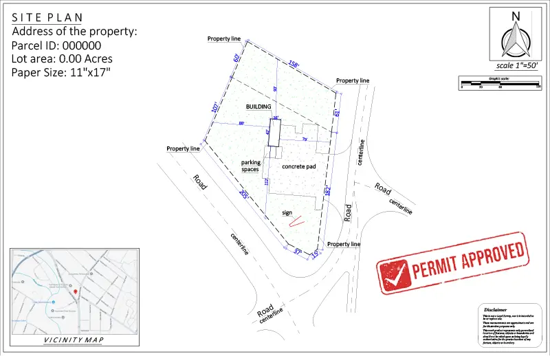 Site plan for Sign Permit