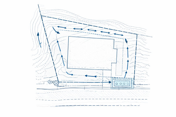residential site plan with drainage and grading documentation for permit submission
