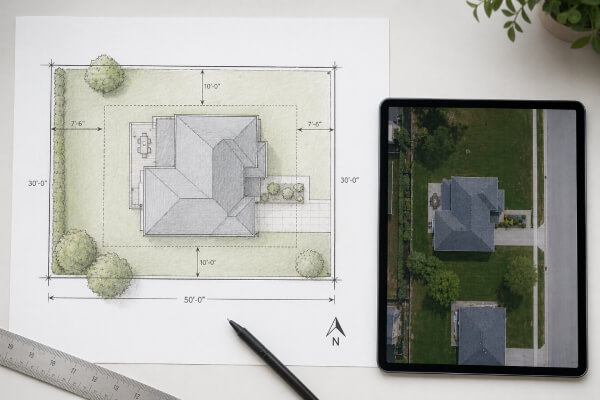 Google maps screenshot fails as a plot plan