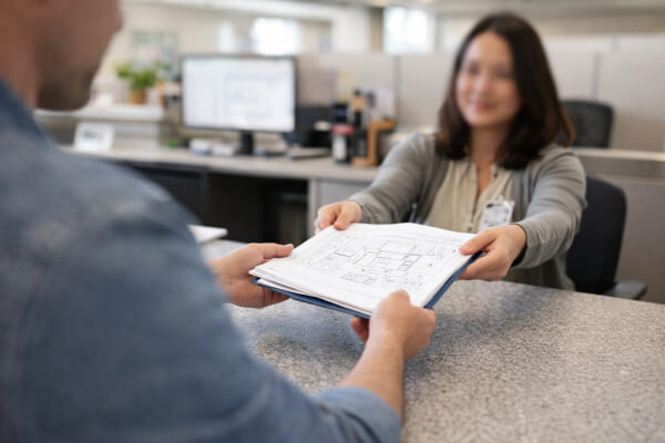 Submitting site plan to permit office - certified vs non-certified Applicant submitting site plan documents at a local building permit office