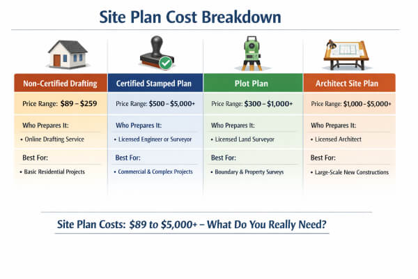 Breakdown of site plan cost Site plan cost breakdown
