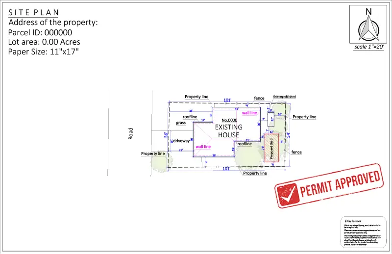 Site Plan for Shed Permit