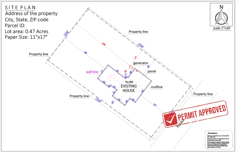 Site Plan for a Generator Permit
