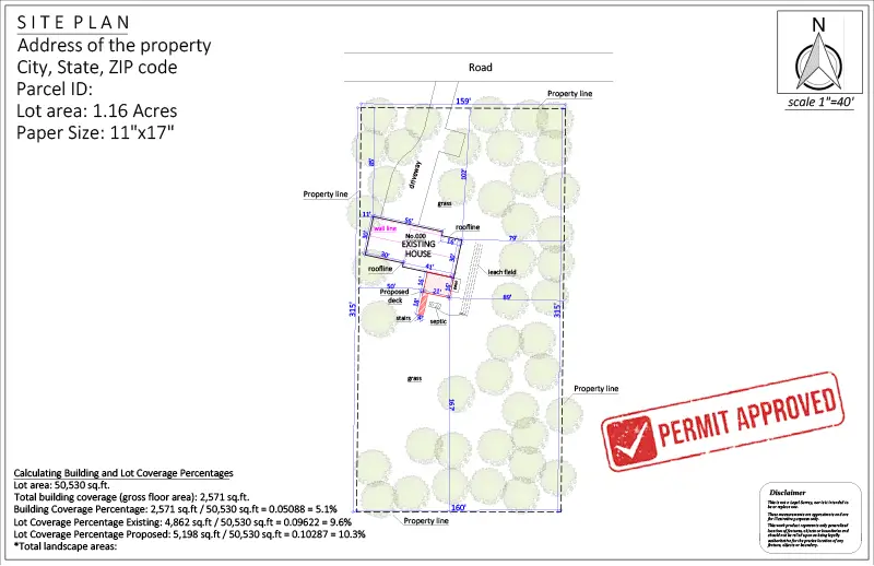 Site plan for deck permit