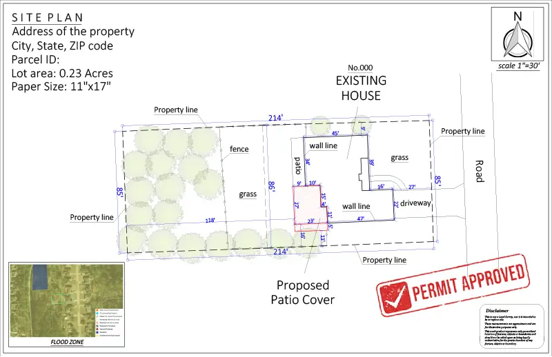 Site plan for Patio Permit