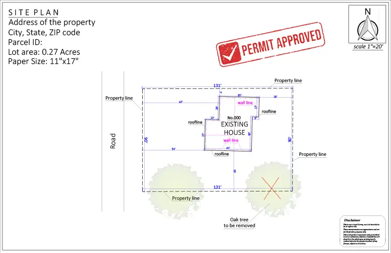 Site plan for tree removal permit