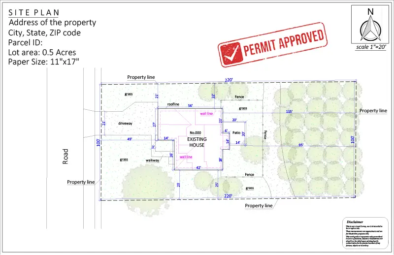 Site plan for tree removal permit