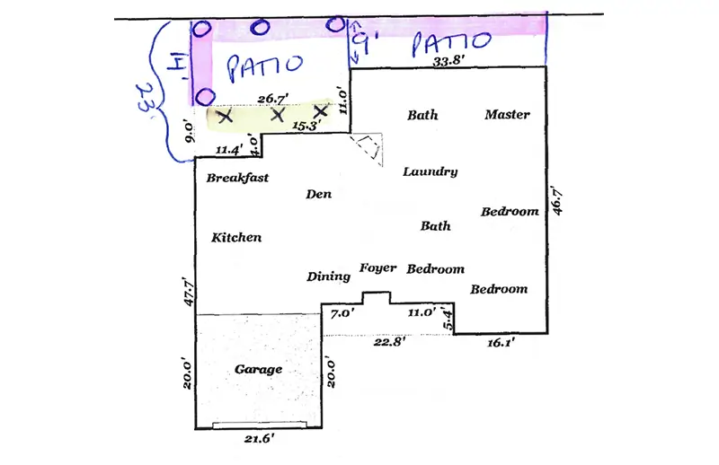 Sketch for patio permit Alabama