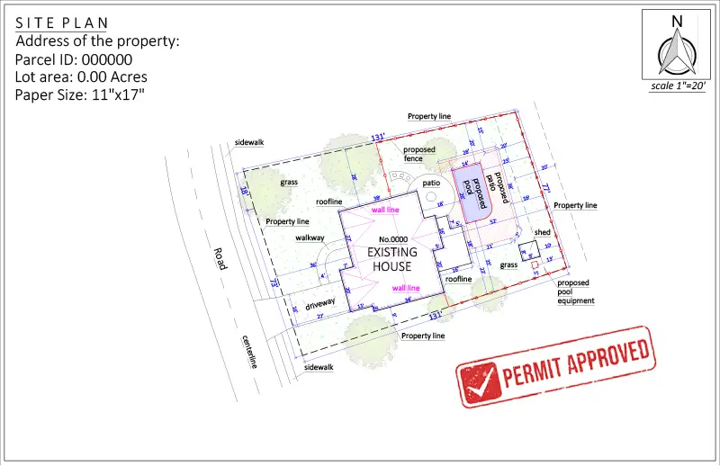 Site Plan Approved for a Swimming Pool Permit