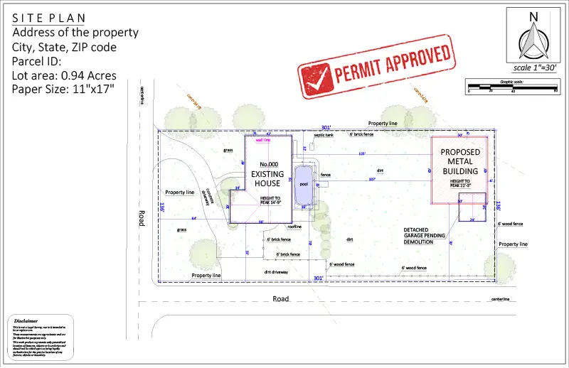 Site Plan For Steel Building Permit