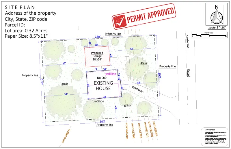 Site Plan for a Garage Permit
