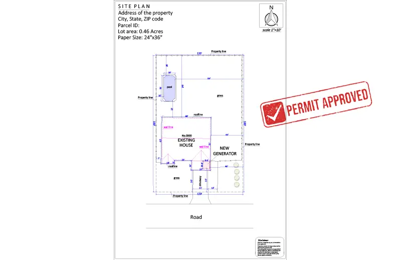 Site Plan for a Generator Permit
