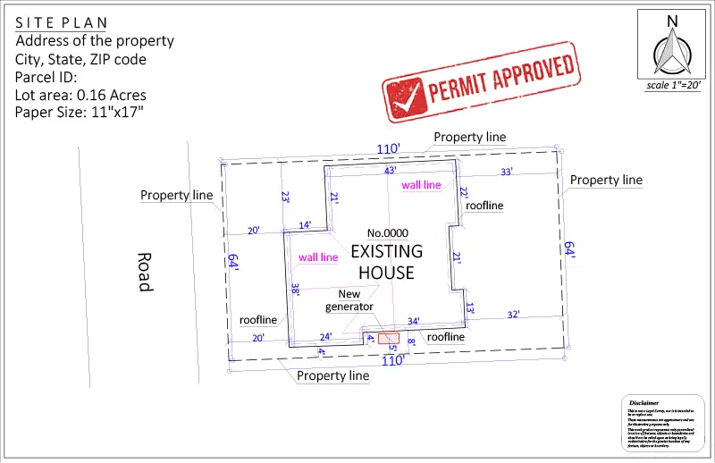 Site Plan for a Generator Permit