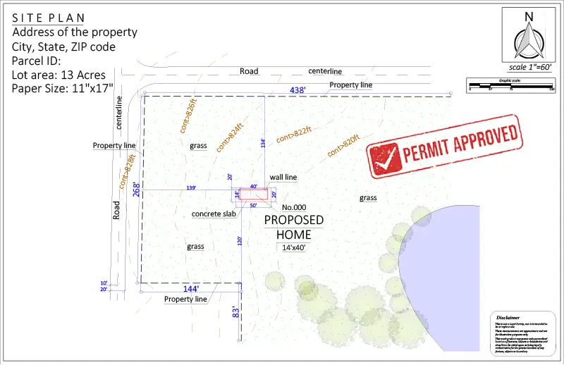 Site Plan for a New House Building Permit