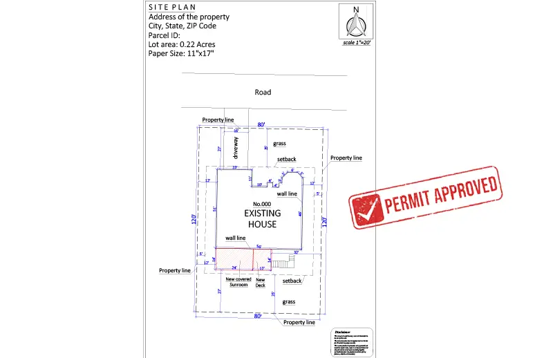 Site Plan for a Sunroom Permit